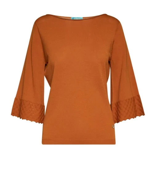 Maglia con scollo a barca e manica 3/4 CURCUMA