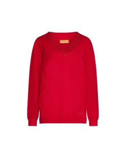 Maglia con scollo a V e inserto in paillettes sullo scollo RIBES