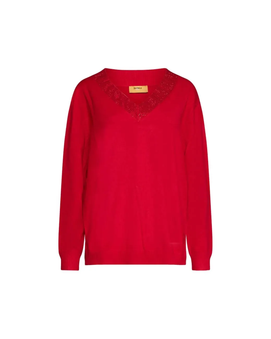 Maglia con scollo a V e inserto in paillettes sullo scollo RIBES