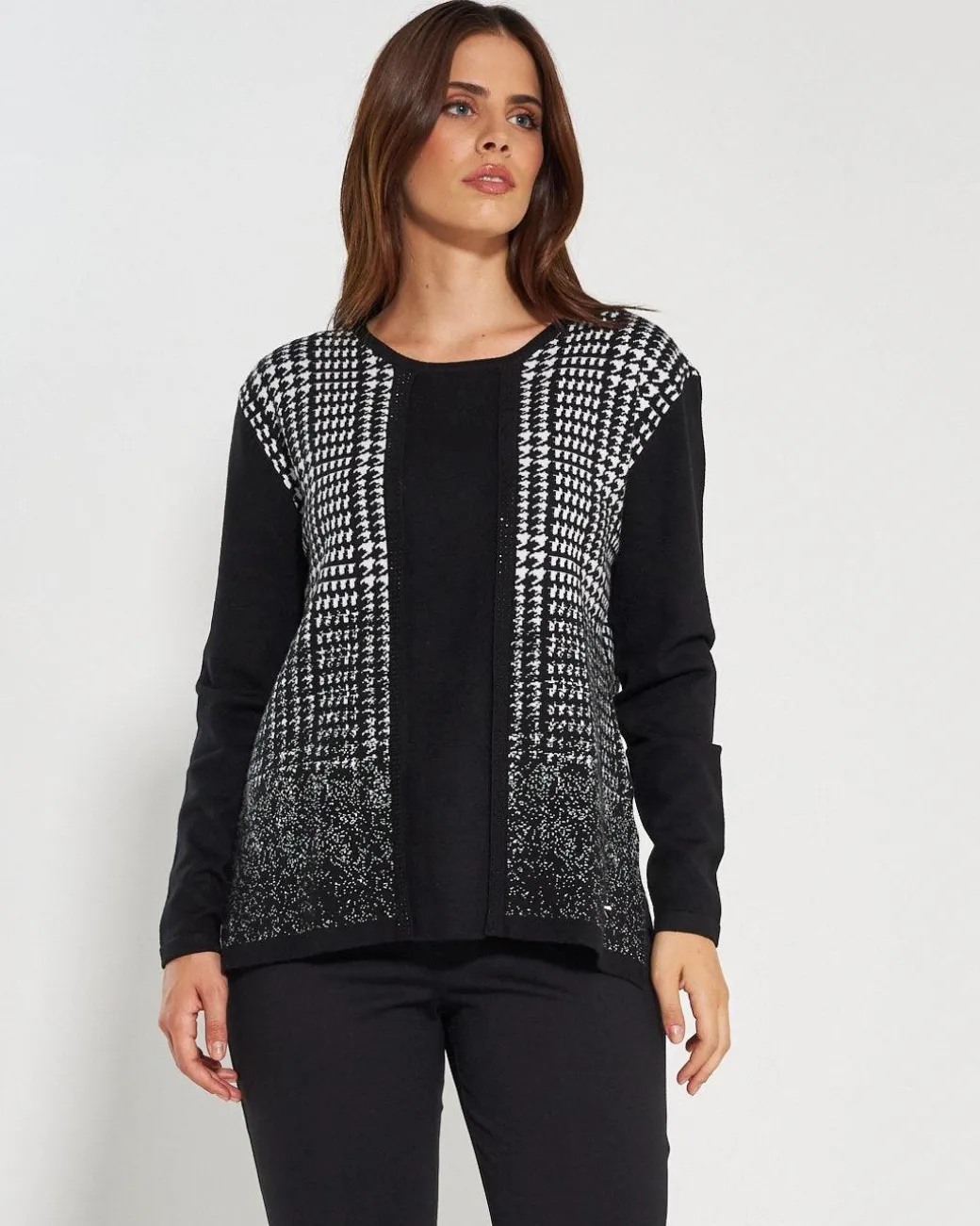 Maglia finto twin set BLACK