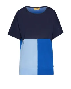 Maglia girocollo con intarsi a 3 colori ROYAL BLUE