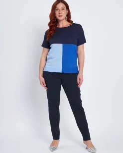 Maglia girocollo con intarsi a 3 colori ROYAL BLUE