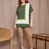 Maglia girocollo in filato di misto viscosa con motivo a righe color-b