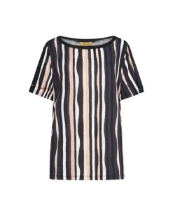 Maglia in fantasia con dettaglio bottoncini NERO