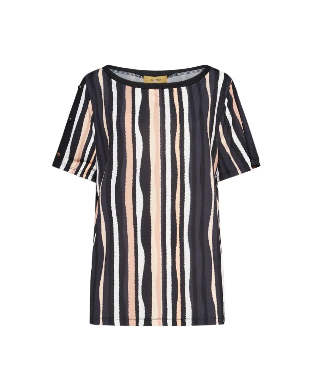 Maglia in fantasia con dettaglio bottoncini NERO