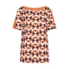 Maglia in fantasia con dettaglio bottoncini ARANCIO