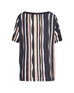 Maglia in fantasia con dettaglio bottoncini NERO