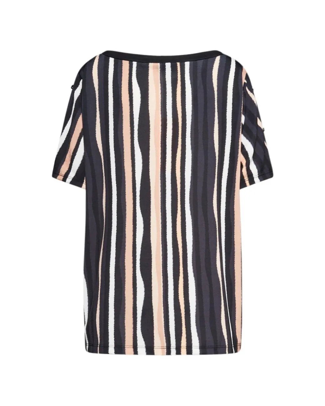 Maglia in fantasia con dettaglio bottoncini NERO