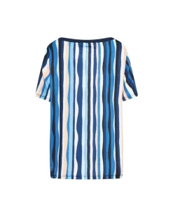 Maglia in fantasia con dettaglio bottoncini BLU