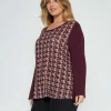 Maglia in fantasia geometrica BORDEAUX