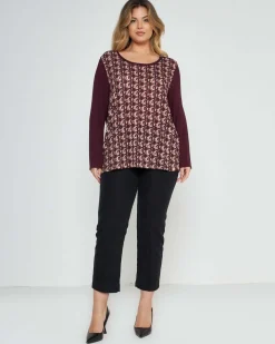Maglia in fantasia geometrica BORDEAUX