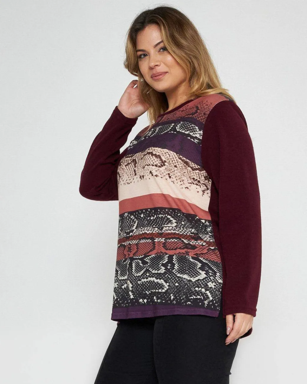Maglia in fantasia pitonata BORDEAUX