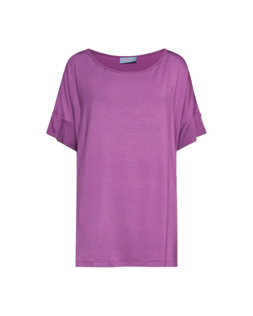 Maglia in filato di viscosa elasticizzata tinta unita con scollo roton