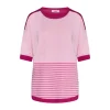 Maglia in viscosa a righe MAGENTA