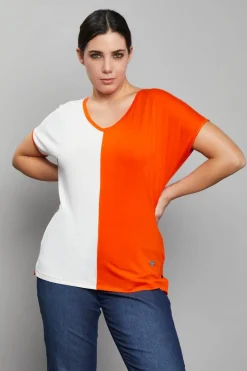 Maglia kimono bicolore ORANGE