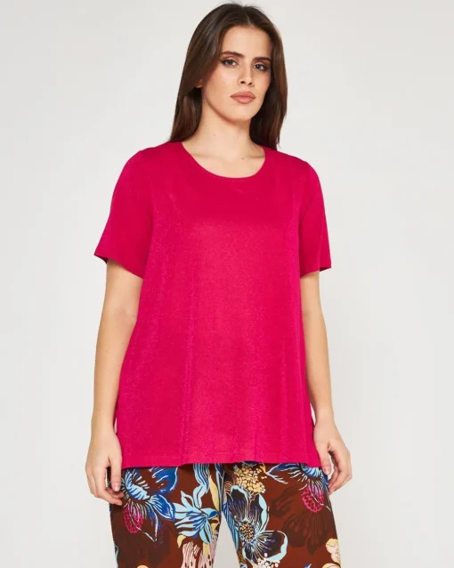 Maglia lurex FUXIA