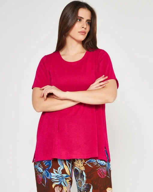 Maglia lurex FUXIA