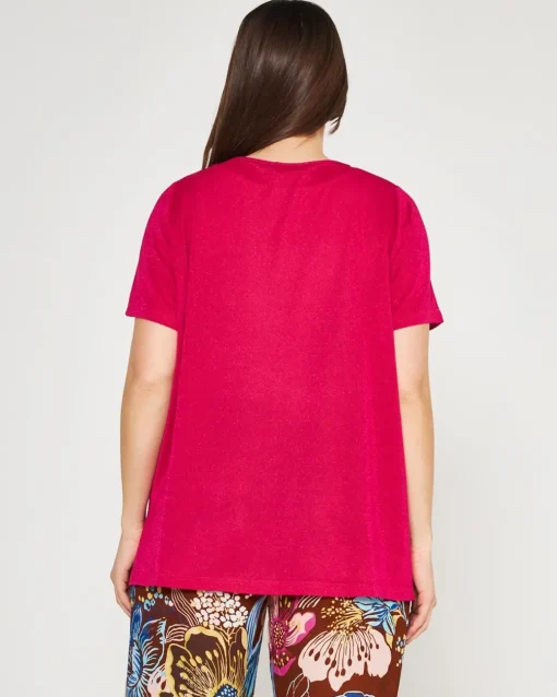 Maglia lurex FUXIA