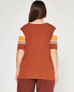 Maglia ottoman WHITE-BURNT CACAO