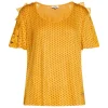 Maglia pois con macramé GIALLO