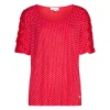 Maglia pois con macramé ROSSO