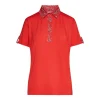 Maglia polo con colletto floreale CORALLO