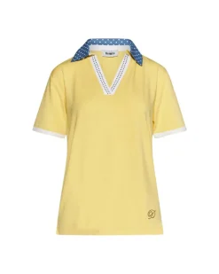Maglia polo con colletto pois YELLOW