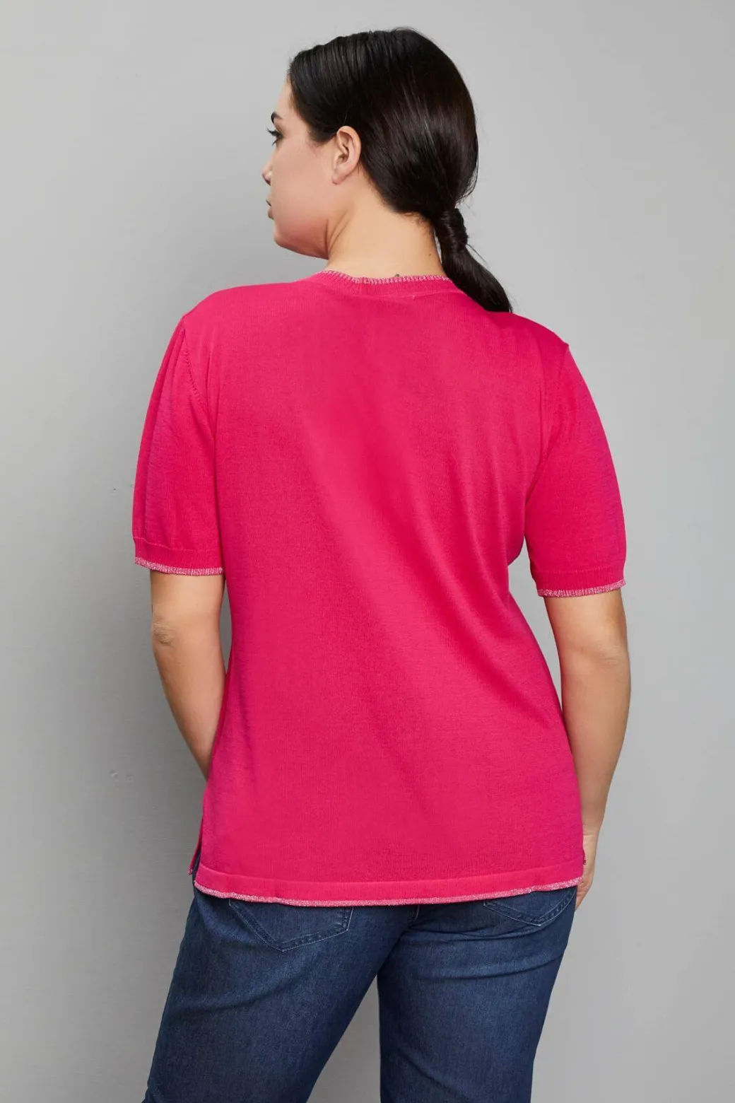 Maglia scollo a V MAGENTA