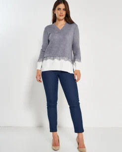 Maglia scollo "V" GRIGIO MEDIO