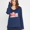 Maglia stampa cuori Blu