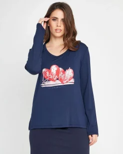 Maglia stampa cuori Blu