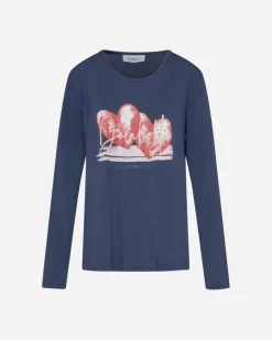 Maglia stampa cuori Blu