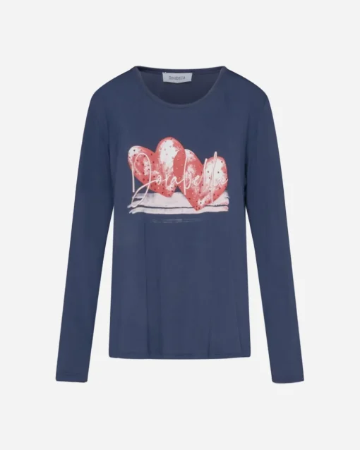 Maglia stampa cuori Blu
