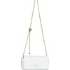 Mini bag con tracolla a catena intrecciata BIANCO