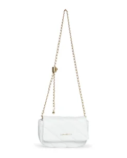 Mini bag con tracolla a catena intrecciata BIANCO