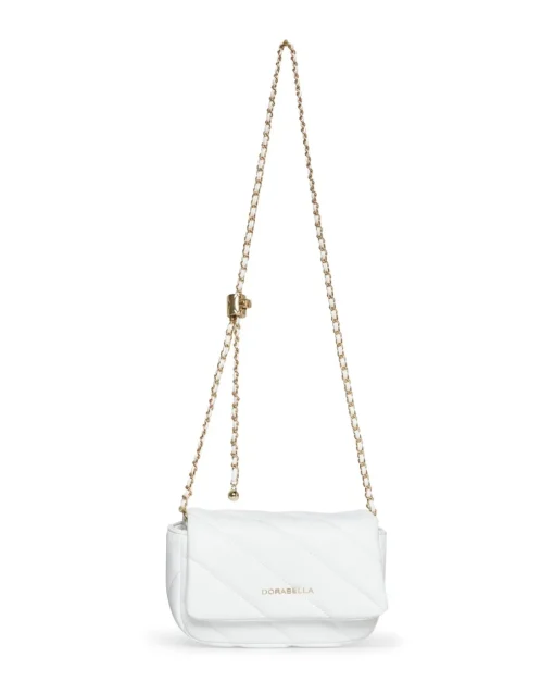 Mini bag con tracolla a catena intrecciata BIANCO