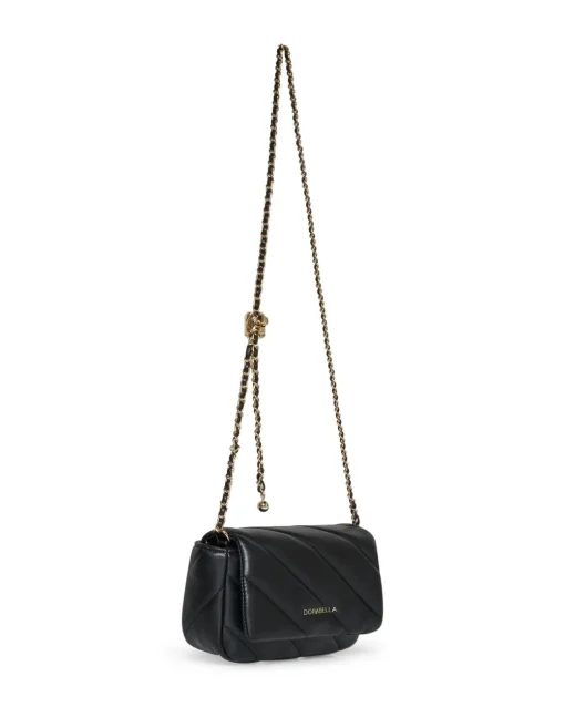 Mini bag con tracolla a catena intrecciata NERO