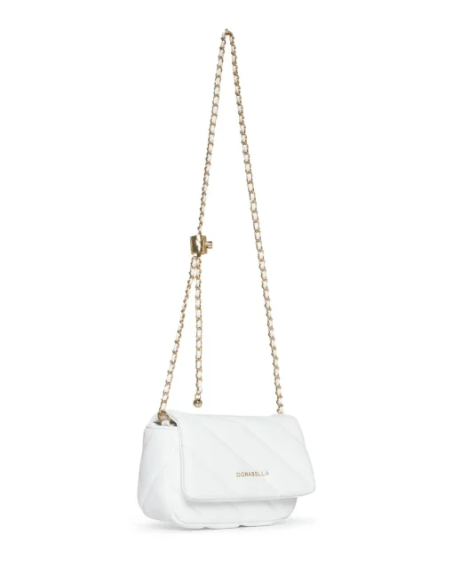 Mini bag con tracolla a catena intrecciata BIANCO