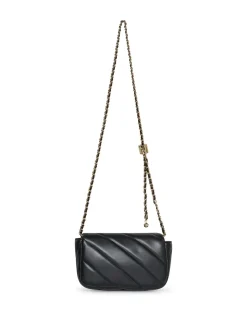 Mini bag con tracolla a catena intrecciata NERO