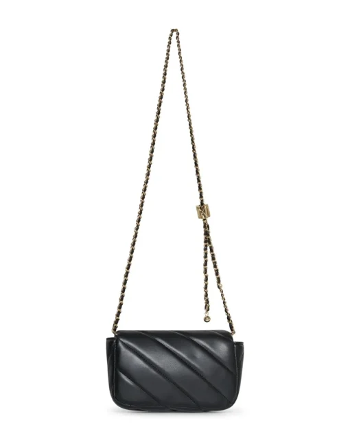 Mini bag con tracolla a catena intrecciata NERO