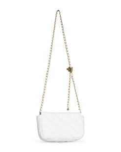 Mini bag con tracolla a catena intrecciata BIANCO