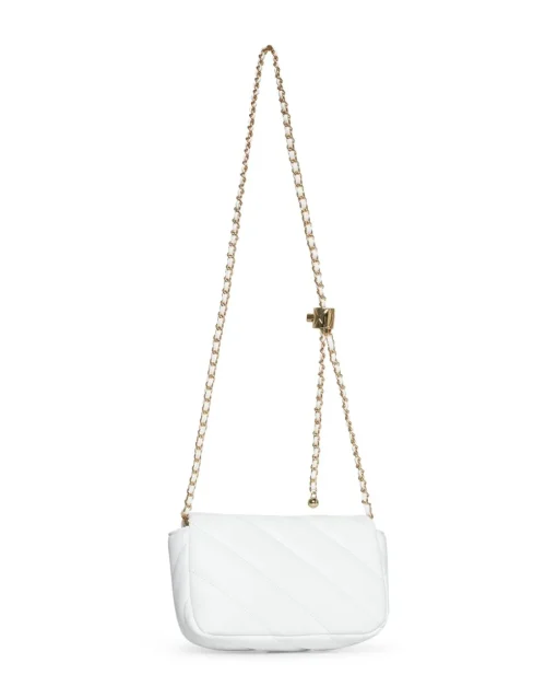 Mini bag con tracolla a catena intrecciata BIANCO