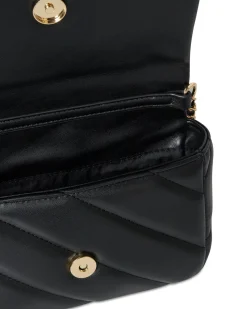 Mini bag con tracolla a catena intrecciata NERO