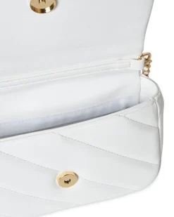Mini bag con tracolla a catena intrecciata BIANCO