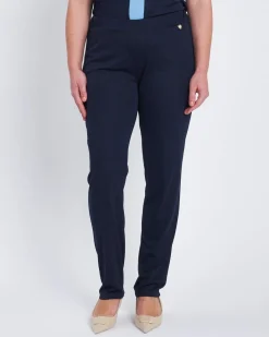 Pantalone a palazzo con vita elastica BLU