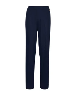 Pantalone a palazzo con vita elastica BLU