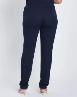 Pantalone a palazzo con vita elastica BLU