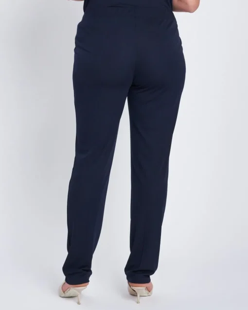 Pantalone a palazzo con vita elastica BLU