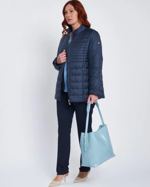 Pantalone a palazzo con vita elastica BLU
