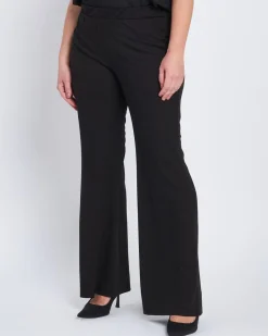 Pantalone ampio con vita elastica in jersey stretch NERO